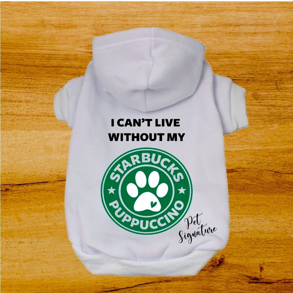 Custom Starbucks Puppuccino dog hoodie NWOT